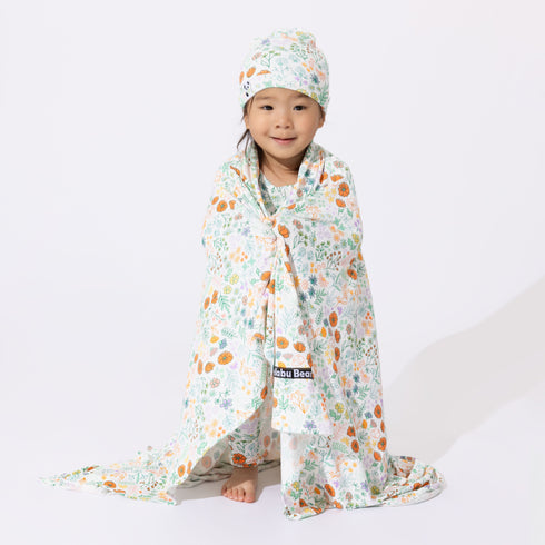 summer-floral-bamboo-swaddle-beanie-set-Bellabu Bear at Sophia's StyleSwaddle & Beanie-1